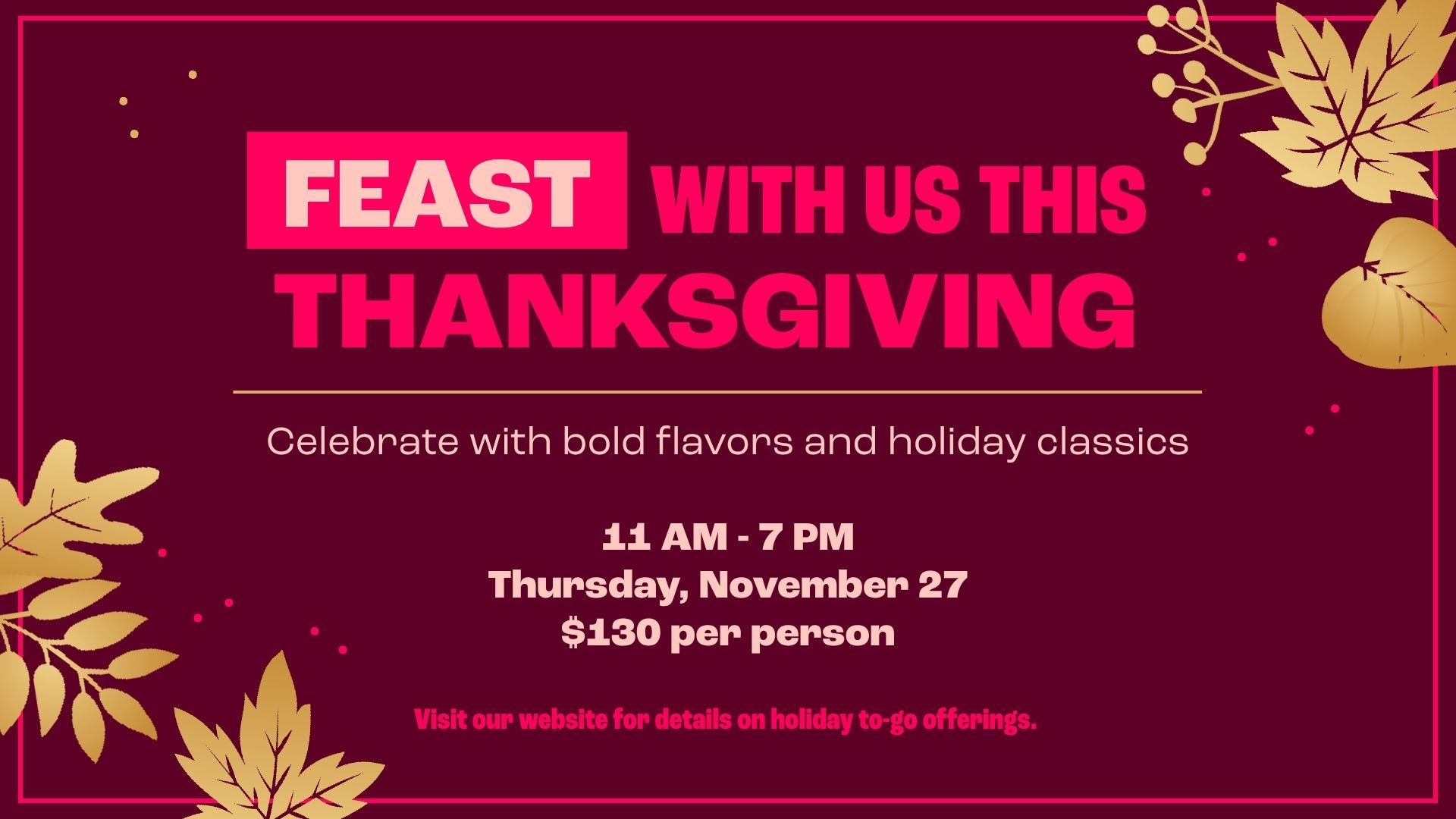 Join Us For Thanksgiving