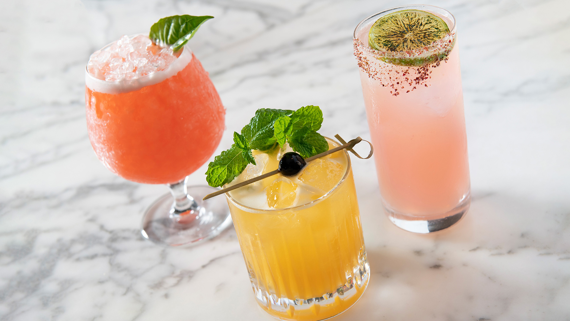 Craft cocktails at Bourbon Steak Los Angeles in Glendale