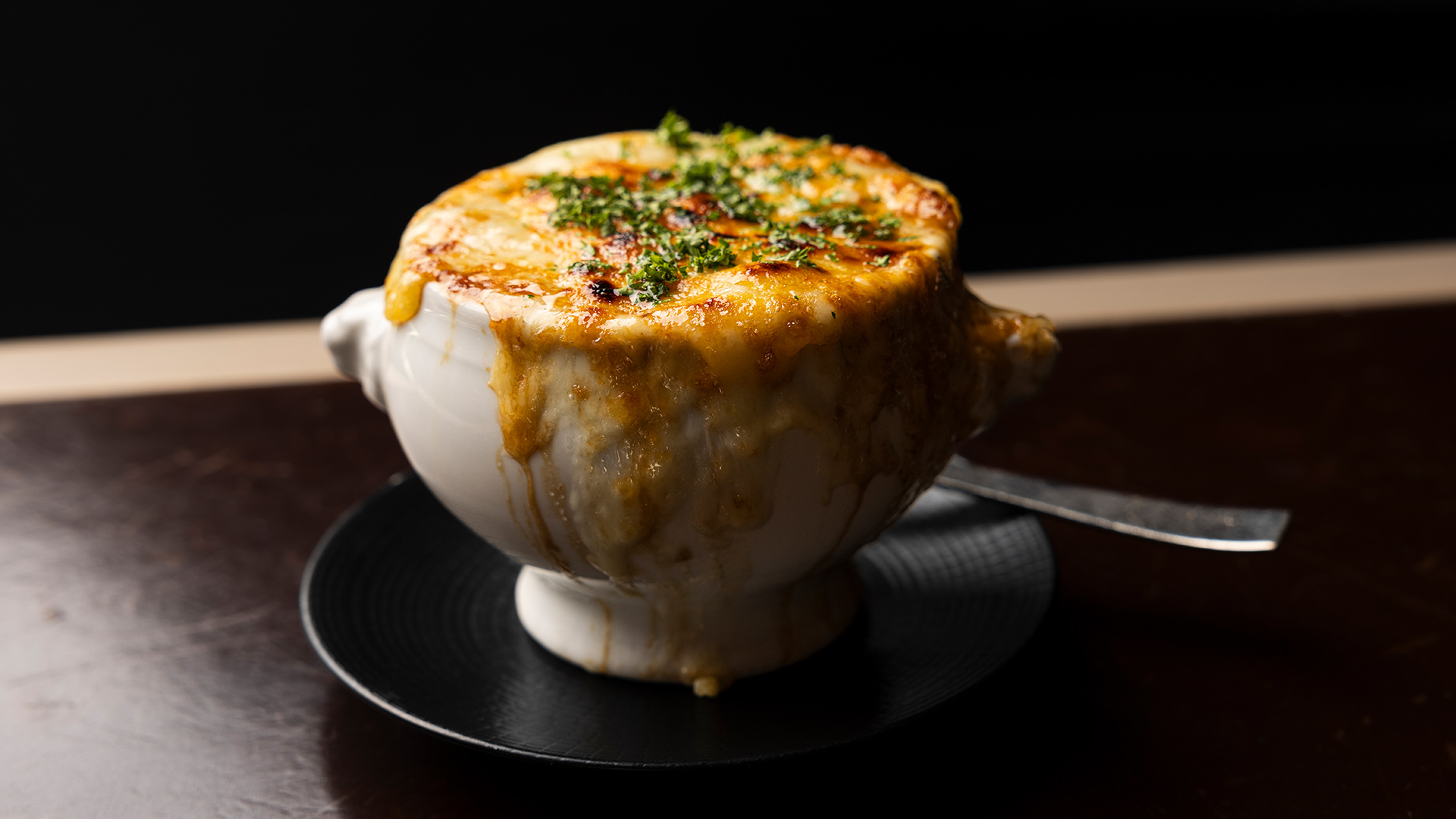 French Onion Soup at Bourbon Steak Washington DC