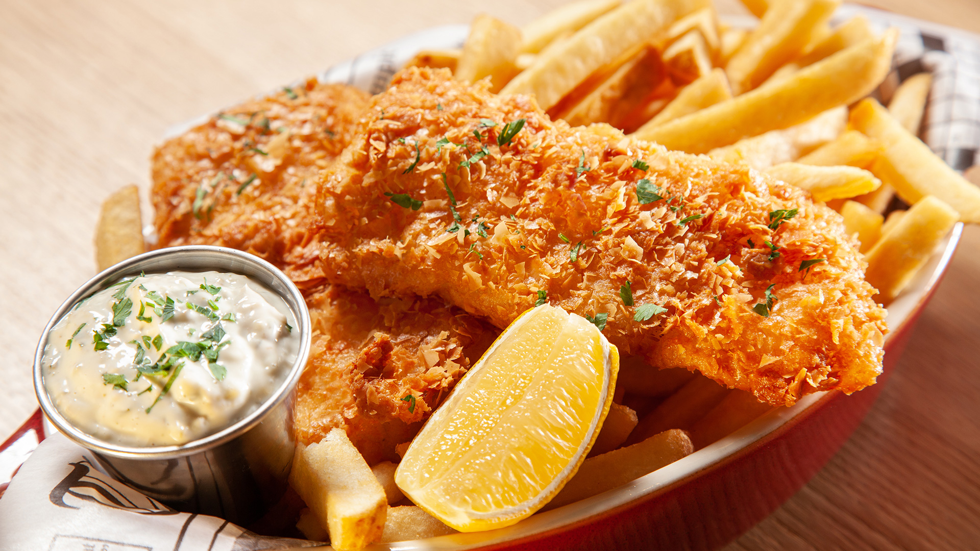 Fish and Chips at Bourbon Pub at Northstar in Lake Tahoe